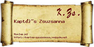 Kaptás Zsuzsanna névjegykártya